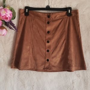 American Eagle Outfitters 6 Suede Snapbutton Skirt
